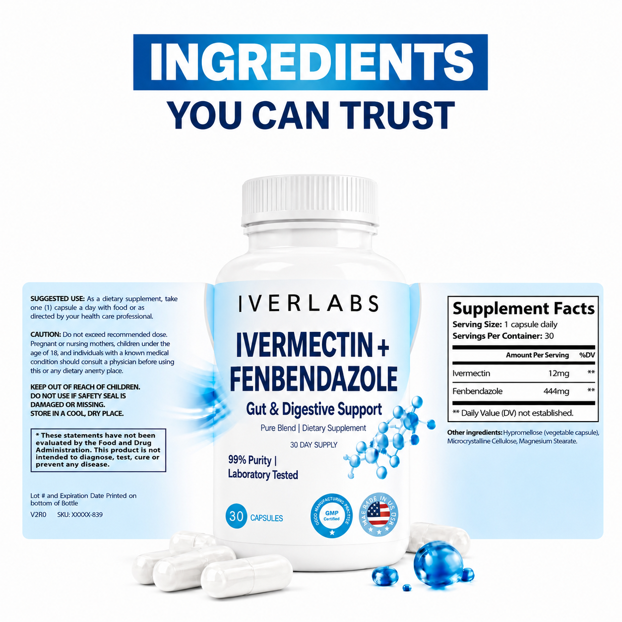IVERLABS - Gut Detox & Digestive Support 30 Day Supply