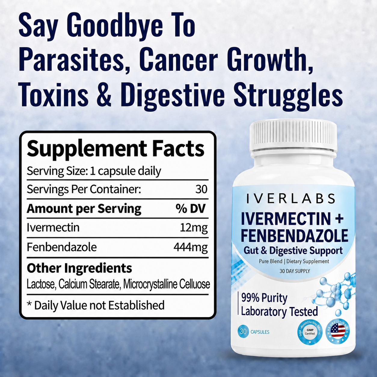IVERLABS - Gut Detox & Digestive Support 30 Day Supply
